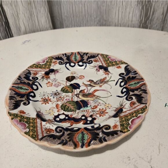 Masons C1850s Floral And Birds Ironstone Plate 9" - Picture 9 of 12